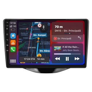 Navigatie Dedicata Peugeot 107 Citroen C1 Toyota Aygo (2014 - 2022), 9Inch, 1Gb Ram, 16Gb Stocare, Bluetooth, WiFi, Carplay