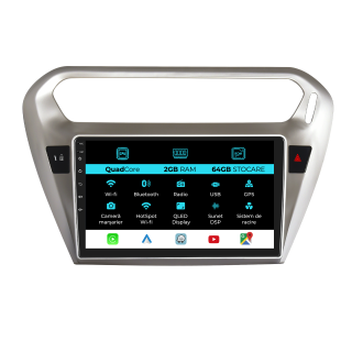 Navigatie Dedicata Peugeot 301, Citroen C-Elysee (2013-2018), 9Inch, 2Gb Ram, 64Gb Stocare, Carplay