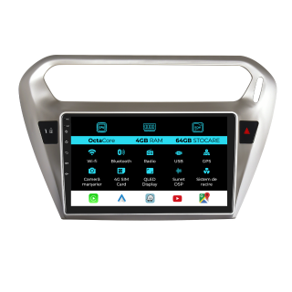 Navigatie Dedicata Peugeot 301, Citroen C-Elysee (2013-2018), 9Inch, 4Gb Ram, 64Gb Stocare, Carplay