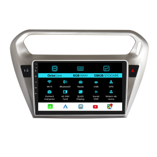 Navigatie Dedicata Peugeot 301, Citroen C-Elysee (2013-2018), 9Inch, 6Gb Ram, 128Gb Stocare, Carplay