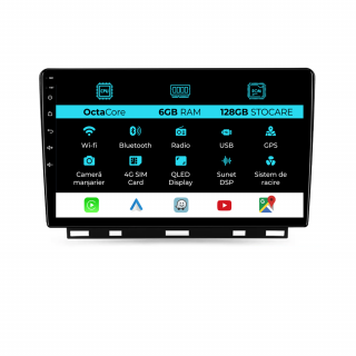 Navigatie Dedicata Renault Clio 5 (2019 - 2024), 9Inch, 6Gb Ram, 128Gb Stocare, Carplay