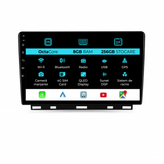 Navigatie Dedicata Renault Clio 5 (2019 - 2024), 9Inch, 8Gb Ram, 256Gb Stocare, Carplay