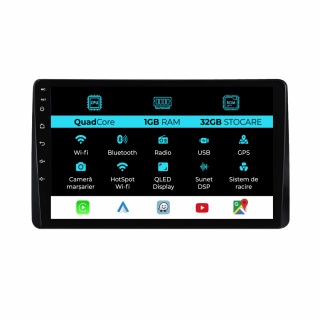 Navigatie Dedicata Renault Express (2021 - 2025), 9Inch, 1Gb Ram, 32Gb Stocare, Carplay