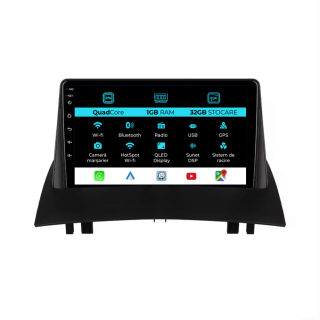 Navigatie Dedicata Renault Megane 2 (2002-2009), 9 Inch, 1Gb Ram, 32Gb stocare, Carplay