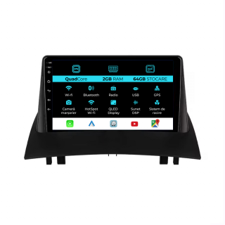 Navigatie Dedicata Renault Megane 2 (2002-2009), 9 Inch, 2Gb Ram, 64Gb stocare, Carplay