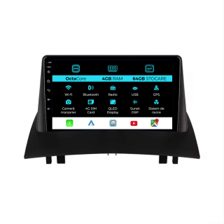 Navigatie Dedicata Renault Megane 2 (2002-2009), 9 Inch, 4Gb Ram, 64Gb stocare, CarPlay