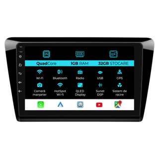 Navigatie Dedicata Skoda Rapid (2011 - 2019) 9 Inch, 1Gb Ram, 32Gb stocare, Carplay
