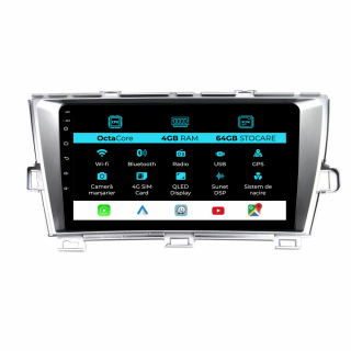 Navigatie Dedicata Toyota Prius W3 (2009 - 2015), 9Inch, 4Gb Ram, 64Gb Stocare, Carplay