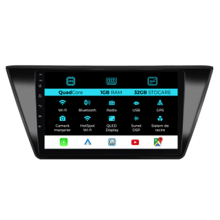 Navigatie Dedicata Volkswagen Touran (2014 - 2020) 9Inch, 1Gb Ram, 32Gb Stocare, Carplay