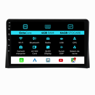 Navigatie Dedicata Volkswagen Transporter Multivan (2013-2015), Android, 9Inch, 4Gb Ram, 64Gb Stocare, Carplay