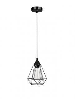 7605180 Pendul Nova Luce PAOLO E27 1x12W   Metal  White Fabric Wire Black  IP20