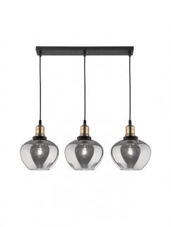 8436405 Lustra Nova Luce CEDRO E27 3x12W   Metal  Glass Smoke Glass BronzeBlack  IP20