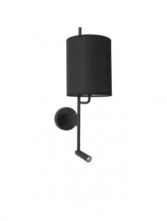 9180512 Aplica Nova Luce YAMA LED 3W 210lm 3000K Aluminium  Fabric Shade Black Nedimabil IP20