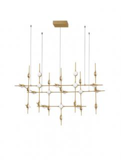 9180630 Candelabru Nova Luce ATOMO LED 84W 3805lm 3000K Metal  Acrylic  Black  Gold Dimabil Triac IP20