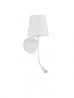 9182371 Aplica Nova Luce NIA LED 1x5W 180lm 3000K Metal  Fabric Shade White Nedimabil IP20