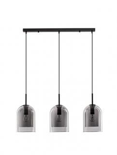 9236720 Lustra Nova Luce VELOR E27 3x12W   Metal Smoky Glass Black Cord  IP20