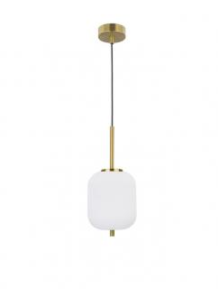 9624065 Pendul Nova Luce LATO E14 1X5W IP20 Glass Metal Antique Brass Black Fabric Wire