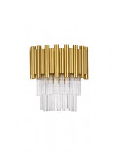 9824082 Aplica Nova Luce MAGNOLIA E14 2x5W   Aluminium  Crystal Gold  IP20