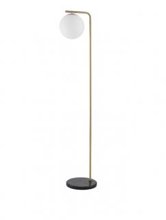 Lampadar Nova Luce ALVAREZ E27 1x12W   Satin Gold Metal  Black Marble White Opal Glass  IP20