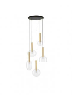 Lustra Nova Luce AMELIA G9 5X5W   Sandy Gold  Clear Glass IP20