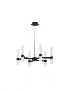 Lustra Nova Luce CENTURY G9 12x5W   Matt Black Metal Clear  Frost Glass IP20
