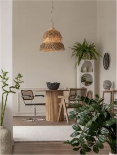 Lustra Nova Luce HAY 9586514 Natural Seagrass Black Fabric Wire  Base E27 3x12W   IP20