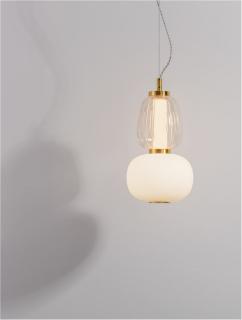 Lustra Nova Luce MOVIL 9030538 Clear  Acid Opal Glass  Glossy Gold Metal Base LED 18W 2335lm 3000K IP20