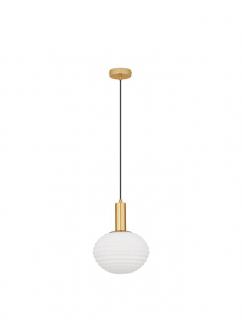 Pendul Nova Luce ALLEN E27 1x12W   Matt Gold Metal  Milky White Structured Glass IP20