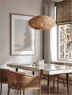 Pendul Nova Luce BOLA 9586523 Dried Water Hyacinth Black Fabric Wire  Base E27 1x12W   IP20