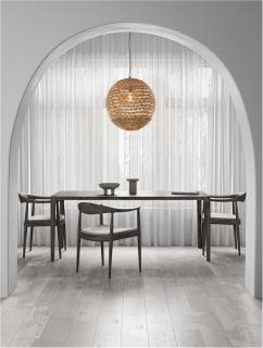 Pendul Nova Luce BOLA 9586524 Dried Water Hyacinth Black Fabric Wire  Base E27 1x12W   IP20