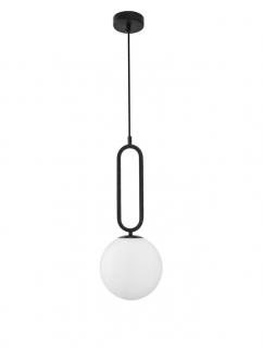 Pendul Nova Luce GRUS E27 1x12W   Matt Black Metal Opal Glass  IP20