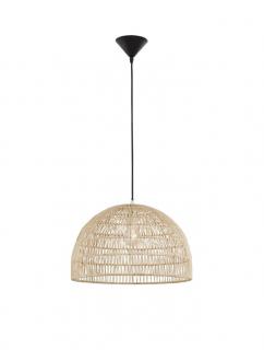 Pendul Nova Luce MELODY E27 1x12W   Natural Rattan Black Fabric Wire  Base  IP20