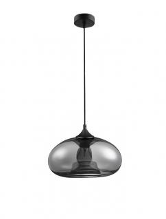 Pendul Nova Luce SAVAZ E27 1x12W   Chrome Glass Black Metal Black Fabric Wire IP20