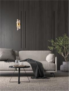 Pendul Nova Luce SENECA 9186937 LED 9W 3000K 739lm Gold Plating Metal Shade  Clear Acrylic Sandy Black Base  IP20