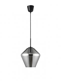 Pendul Nova Luce VEIRO E27 1x12W   Chrome Glass Black Metal Black Fabric Wire IP20