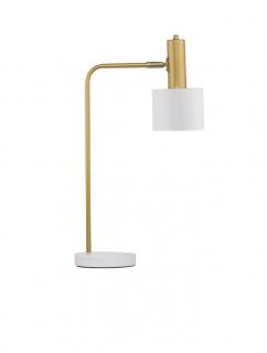 Veioza Nova Luce PAZ E27 1x12W   Gold Metal White Metal Shade White Base IP20