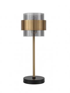Veioza Nova Luce SIANNA E27 4x12W   Smoke Glass  Black Cord  Brass gold Metal IP20