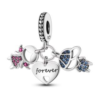 Talisman Argint 925, Charm compatibil Pandora ,       A boy and a Girl