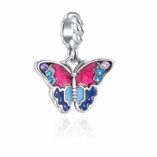 Talisman Argint 925, Charm compatibil Pandora ,       Fluturas colorat