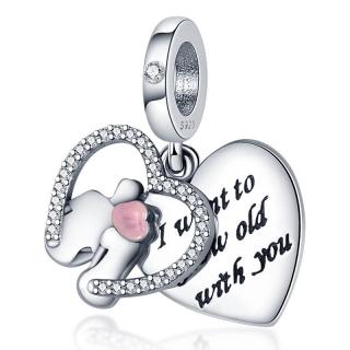 Talisman Argint 925, Charm compatibil Pandora ,       Growing Old Together