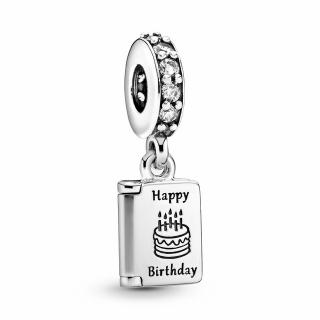 Talisman Argint 925, Charm compatibil Pandora ,       Happy Birthday, Best Wishes