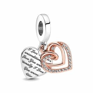 Talisman Argint 925, Charm compatibil Pandora ,       I Love You Unconditionally