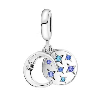 Talisman Argint 925, Charm compatibil Pandora ,       Moon and Stars