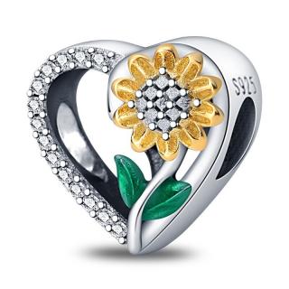 Talisman Argint 925, Charm compatibil Pandora ,       Sunflowers