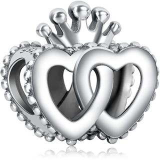 Talisman Argint 925, Charm compatibil Pandora ,       The hearts crowned