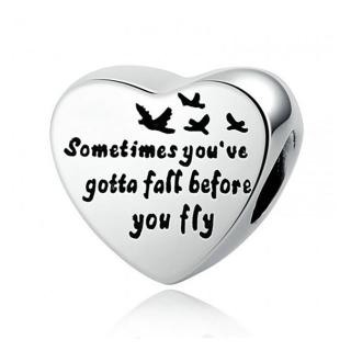 Talisman Argint 925, Charm compatibil Pandora ,       You ve gotta fall before you fly