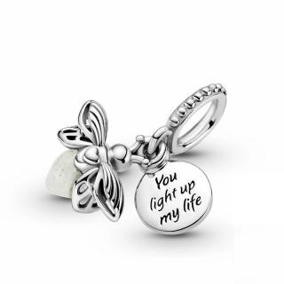 Talisman Licurici Fosforescent din Argint 925, Charm Compatibil Pandora
