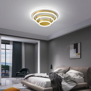 Lustra Led 168W 3 cercuri cu telecomanda Auriu 3 tipuri de lumina
