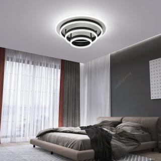 Lustra Led 168W 3 cercuri cu telecomanda Negru 3 tipuri de lumina