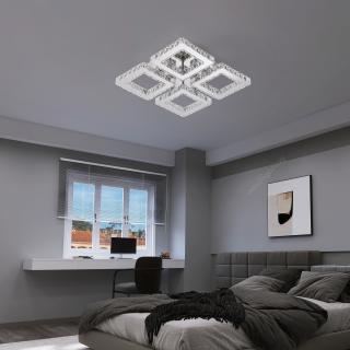 Lustra Led 96W cu telecomanda cristale patrat